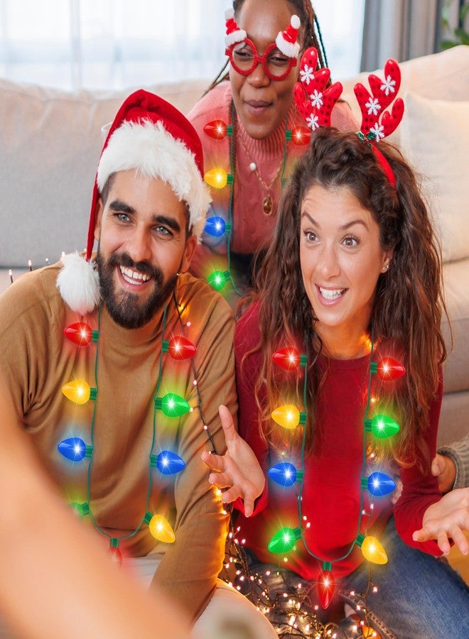 Blowata 6PCS Christmas Light Necklace, Christmas Accessories with 3 Flash Modes, Xmas Light Decorations with Colorful Bulbs for Christmas Accessories Festival Party Supplies Ugly Sweater Decor - Image 5